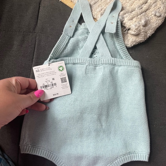 B 11 Little Planet by Carter's Knit Suspender-Style Bubble Romper - Picture 2 of 4